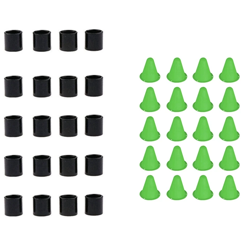 

20x Black Longboard Skateboard Bearing Spacers 11X10mm & 20Pcs Outdoor Football Train Obstacles for Roller Skating Green
