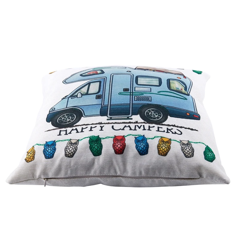 Хит продаж новинка Модный чехол для подушки Happy Campers наволочка домашний декор