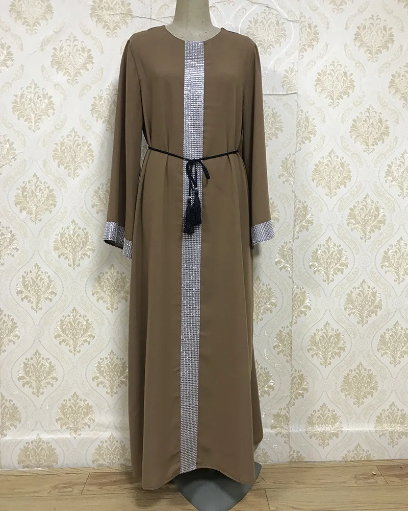 Арабское мусульманское платье Дубай женское длинное на шнуровке кимоно |