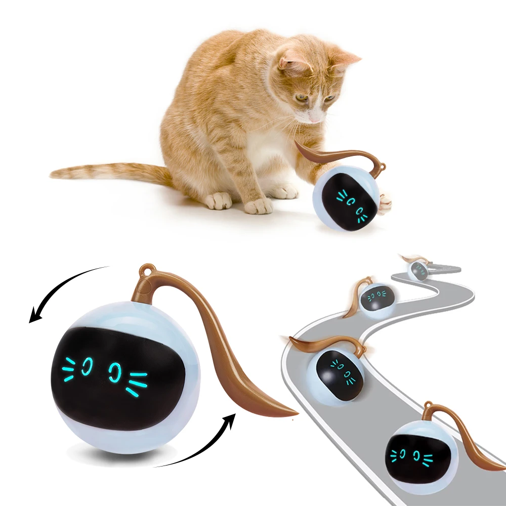 

Игрушка для кошек, Электрический интеллект, товары для домашних животных, вращающийся, цветной светодиодный, USB-зарядка, забавный волшебный ...