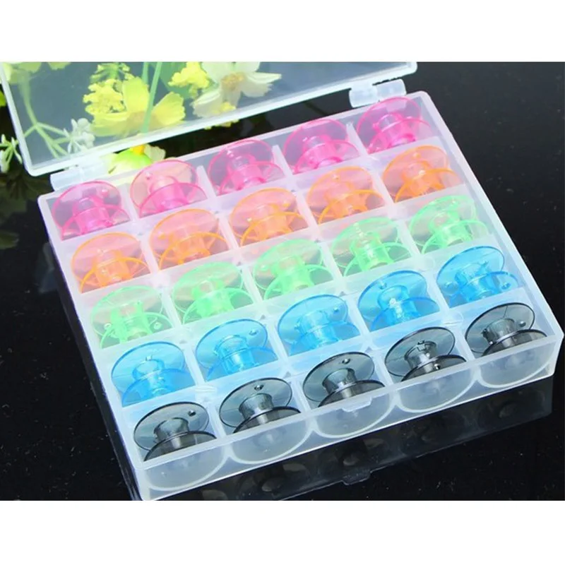 Прозрачные чехлы с 25 отделениями пустые разноцветные катушки Шпулька для