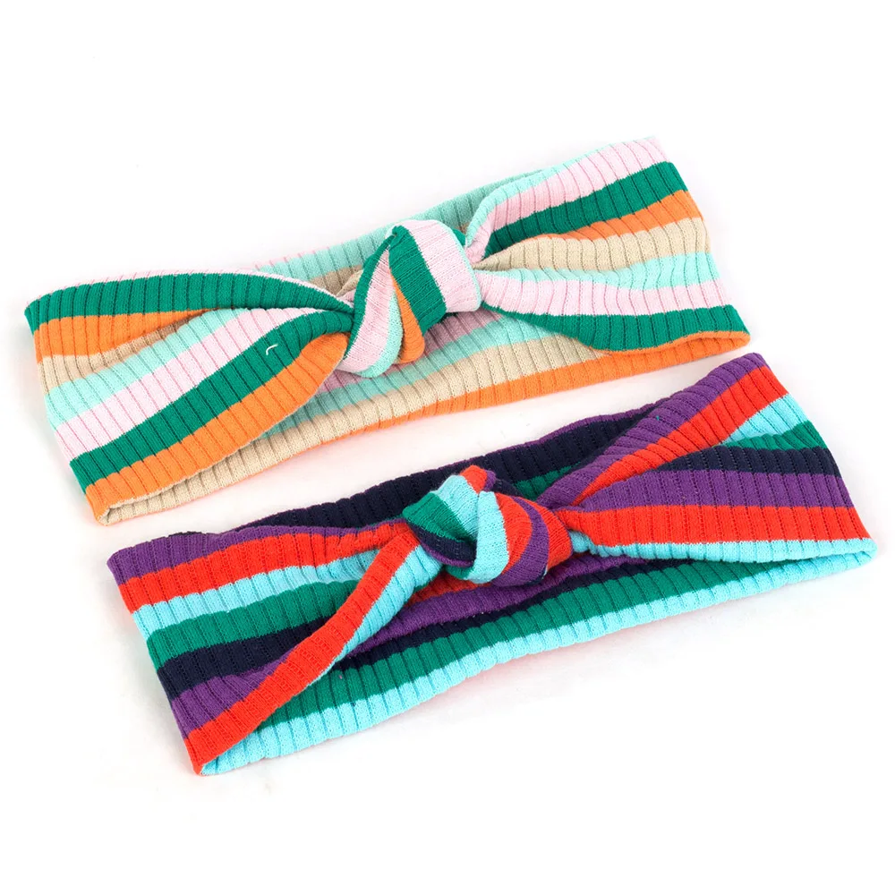 Модные красочные женские богемные крест ободок с бантом Твист головной убор