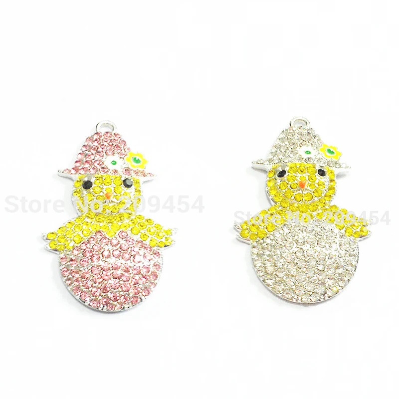 Newest ! 46*31MM 10pcs/lot Easter Baby Duck/Chick In the Eggshell Rhinestone Pendants | Украшения и аксессуары