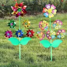 6-колесный мультяшный вертушка игрушки в виде ветряной мельницы Whirligig, вертушка дворовый садовый декор