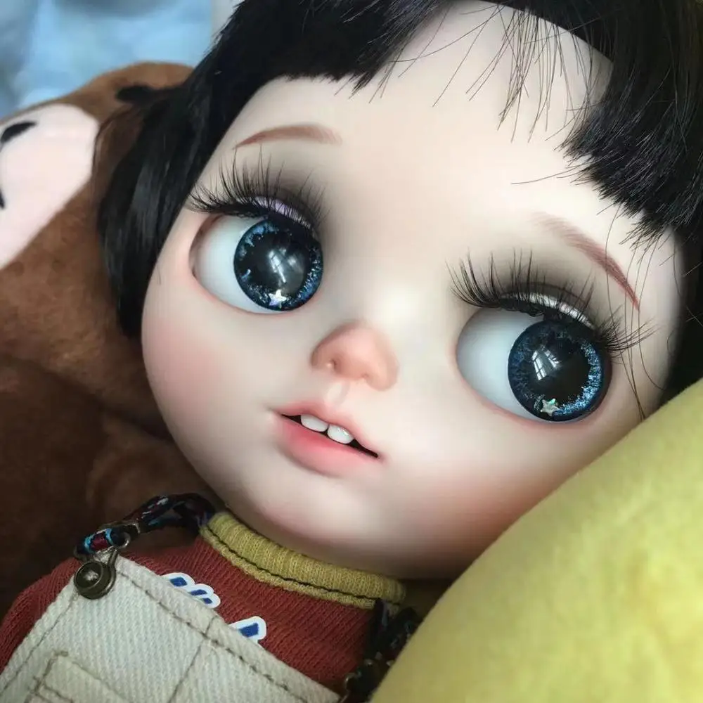 

Кукла neo Blyth NBL 1/6 BJD на заказ, кукла с большими глазами, шарнирная кукла с коротким париком, матовое лицо, глаза для сна, девушка