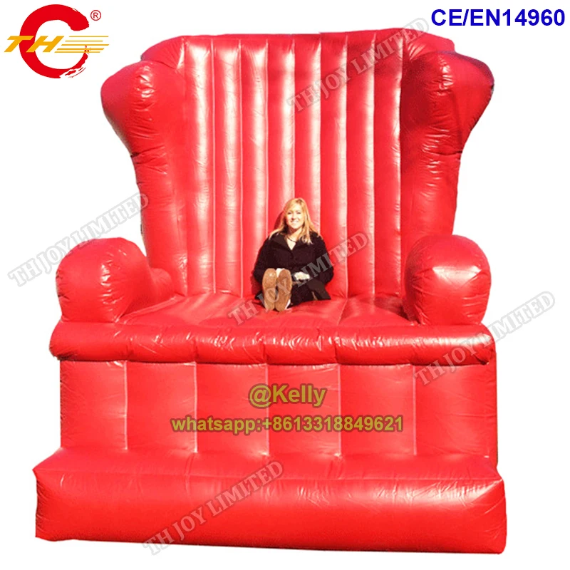 Бесплатная доставка двери коммерческий надувной король престол для продажи