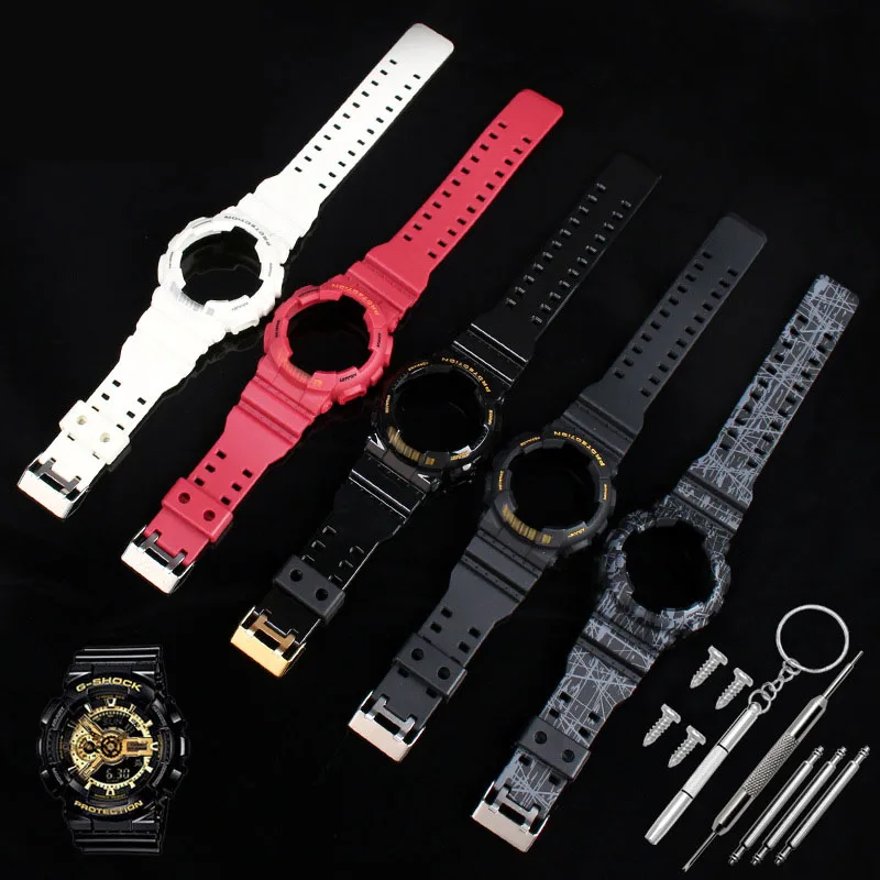 Ремешок силиконовый для Casio g-shock комплект ремешков часов GA-100/110/120 GD-100/110/120 GAX-100