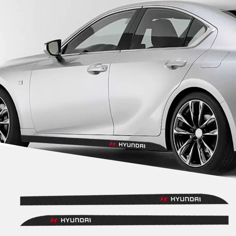 

2pcs Car Door Side Skirt Sill Stripe Body Decals Sticker for Hyundai Tucson Solaris I30 Creta Ix35 I40 IX20 Veloster Accessories