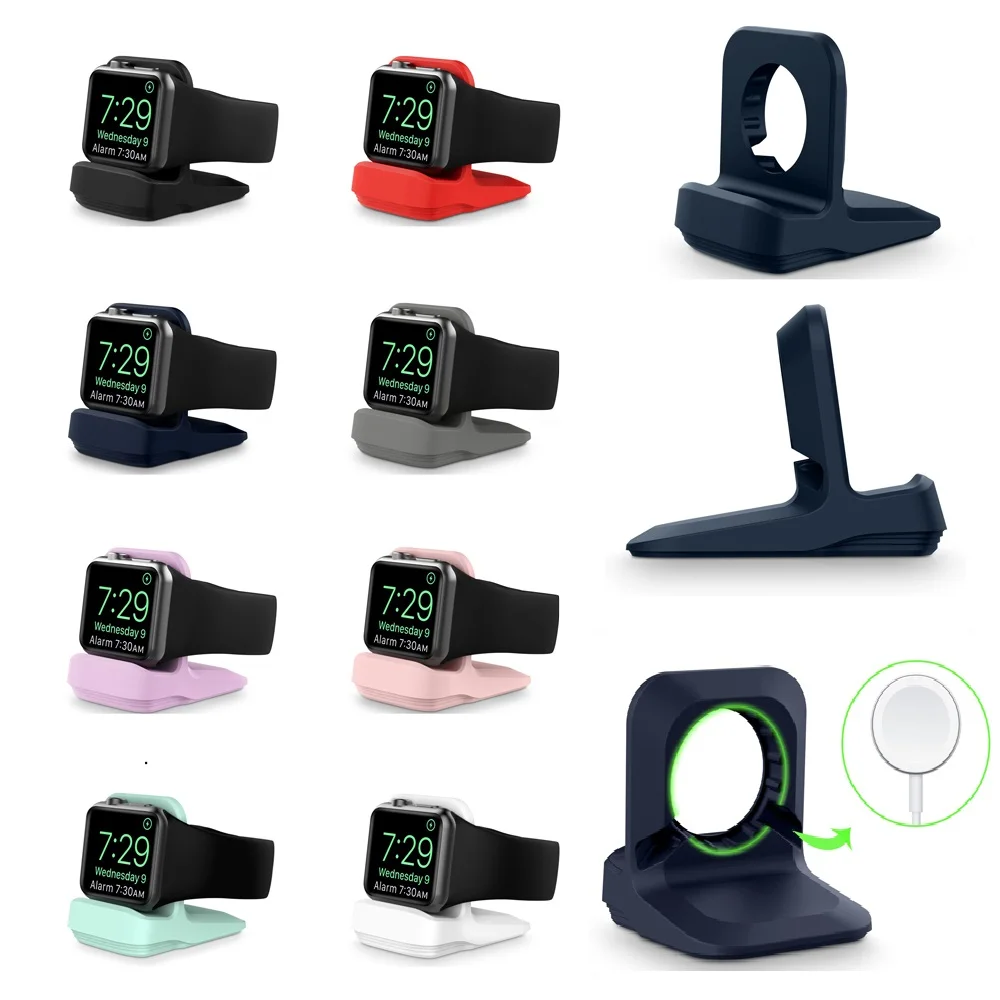 Watch Charge Stand For Apple Watch Series 1/2/3/4/5/6/7/8  iWatch Charging Dock Cute Silicone Holder Station