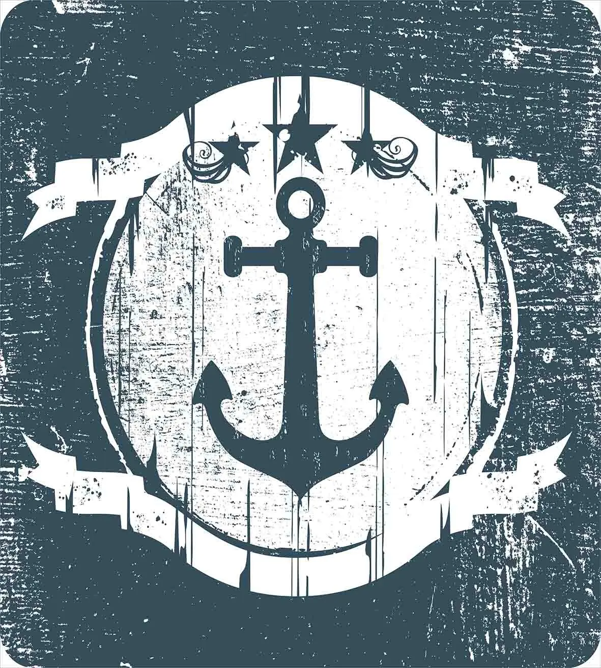 Якорь постельное белье Винтаж в морском стиле гранж щит с якорем наполненную