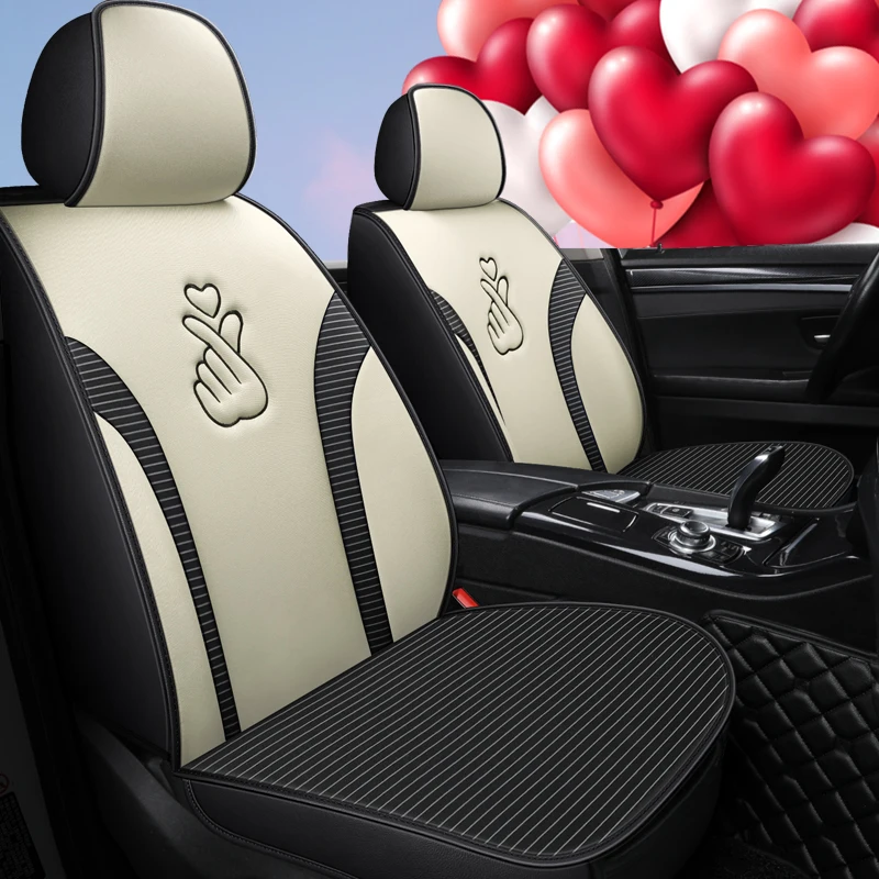 Full Coverage PU Leather car seat cover flax fiber auto seats covers for Mercedes benz aclass cla c slc slk cls e cl class | Автомобили и