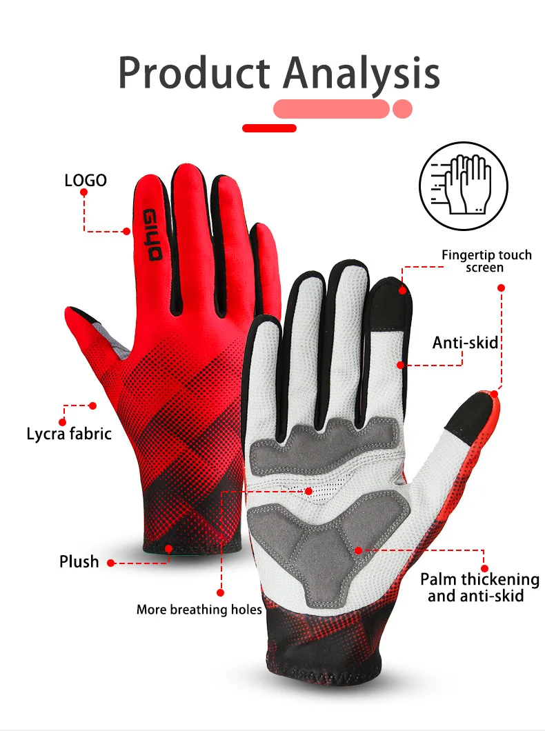 Boodun термоперчатки из лайкры для осени и зимы велосипедные перчатки с закрытыми