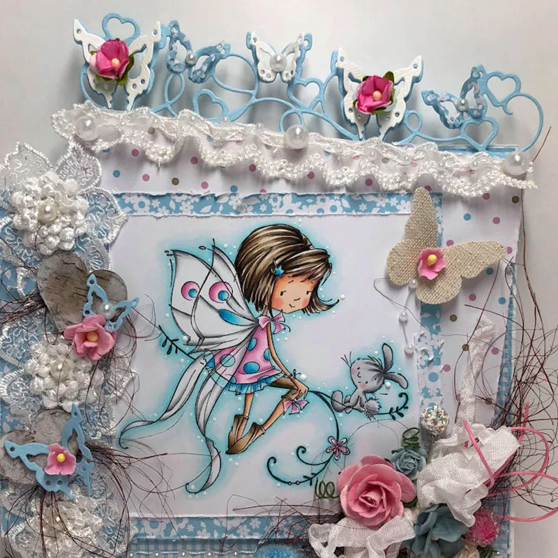 Бабочки граница металлические Вырубные штампы трафареты бабочки Скрапбукинг