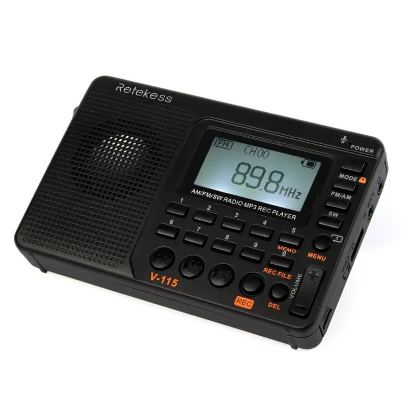 Портативный Перезаряжаемый FM/AM/SW радио персональное карманное радио TF карта MP3 музыкальный плеер