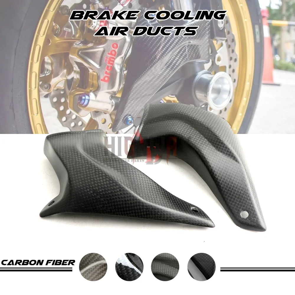 

100mm Carbon Fiber Motorcycle Cooling Air Ducts Brake Caliper Cooler Channel For Ducati Hypermotard 950 SP 2019-2020