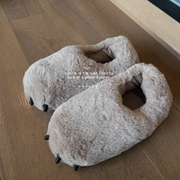 mr co paw male home indoor female winter couple slippers plush non slip home ladies winter baotou household slippers