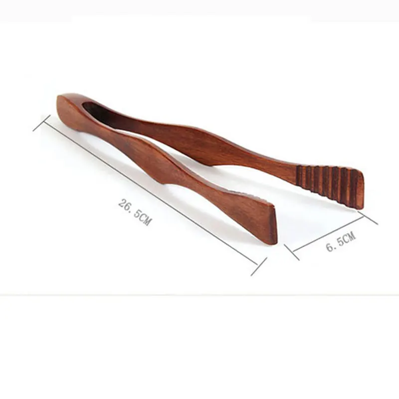 Кухонная утварь из натурального дерева Нескользящие щипцы для барбекю