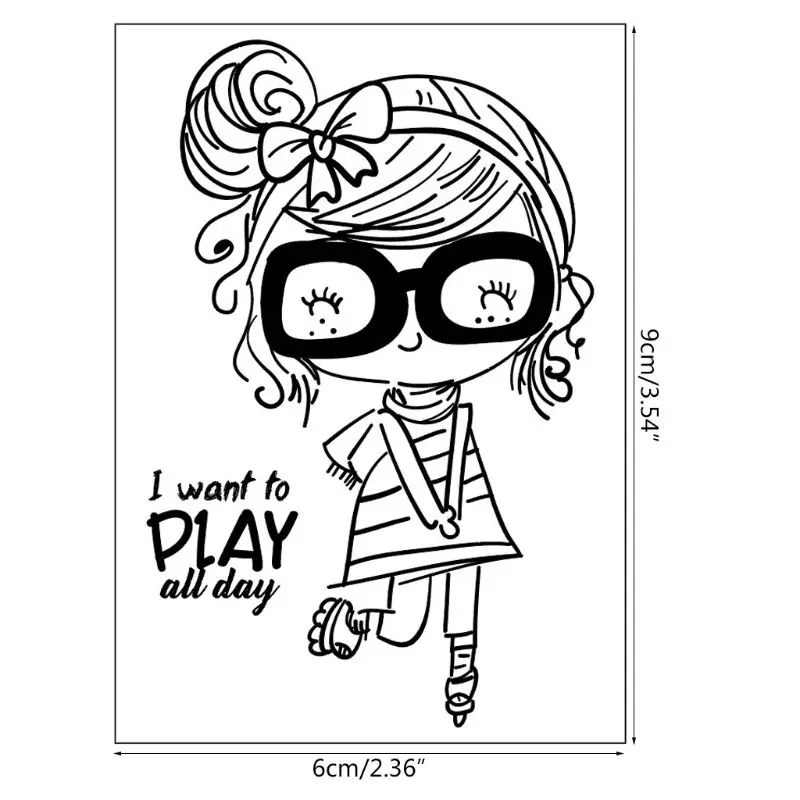 

Eyeglasses Girl Silicone Clear Seal Stamp DIY Scrapbooking Embossing Photo Album