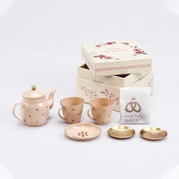 aizulhomey dollhouse furniture metal tea pot set 7 pcs for blythe ob24 bjd dollhouse accessories mini kitchen toys gifts