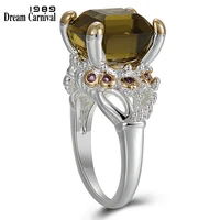 dreamcarnival 1989 solitaire promise wedding engagement rings for women two tones colors hot pick zircon female jewelry wa11759