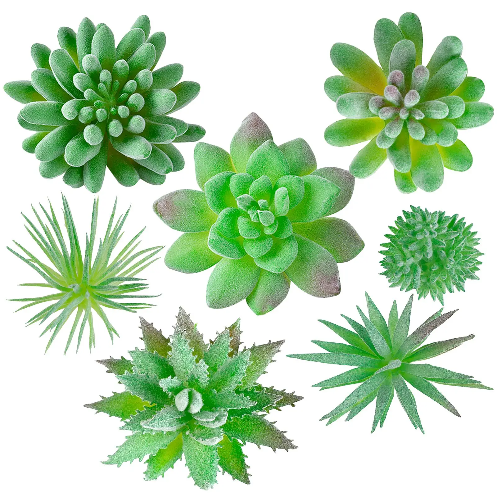 

7 шт. искусственное суккулентное растение искусственный суккулент зеленый стекались искусственное суккулентное растение s сад поддельные ...