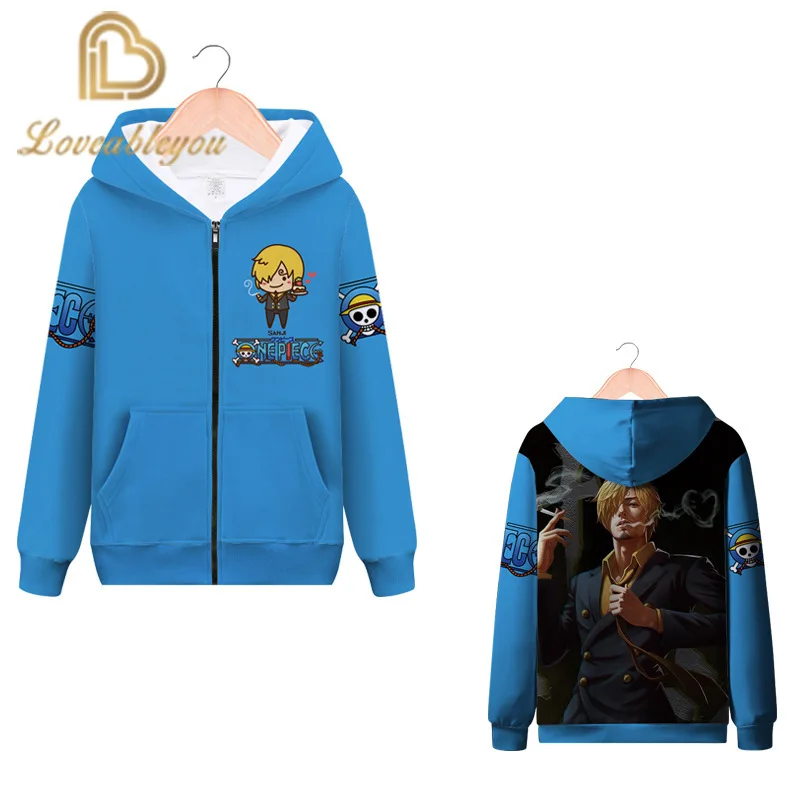 Anime One Piece Zipper 3d Printed Hooded Hoodies Sweatshirts for Men Spring Antumn Jackets Cardigan Tops |