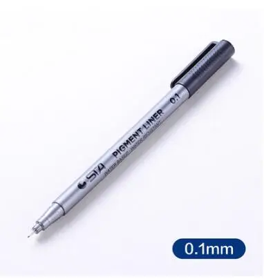 0.1mm 1 шт. пигментный лайнер Pigma Micron чернила маркер ручка Sakura Fineliner набор кисть чернила Маркер эскизы ручки черные маркеры наконечник для искусства - Цвет: 0.1mm