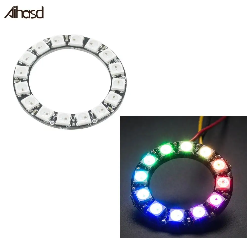 16 бит X WS2812 WS2812B модуль 5050 RGB светодиодная кольцевая лампа со встроенными