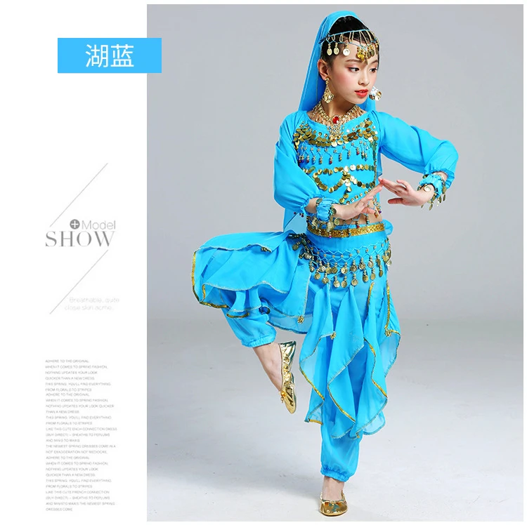 Детский набор костюма для танца живота Восточный танец девушки Индия одежда дети