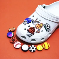 single sale ball basketball football pvc garden shoes charm shoe buckle decoration best gift for children