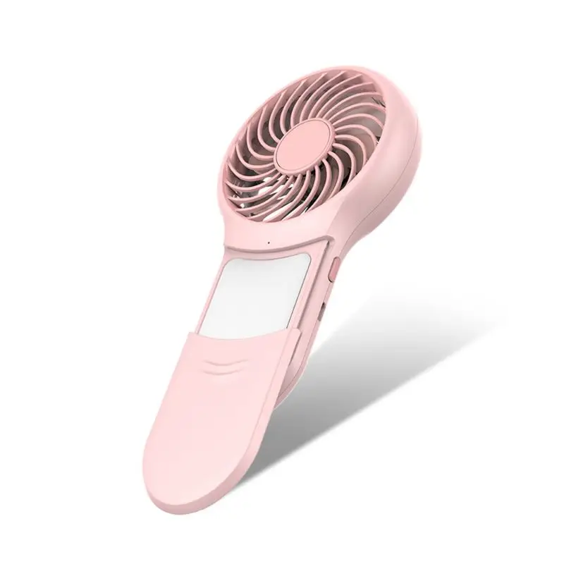 

Portable Rechargeable 3 Speeds Personal Electric USB Fan with Makeup Mirror and Cellphone Stand Holder for