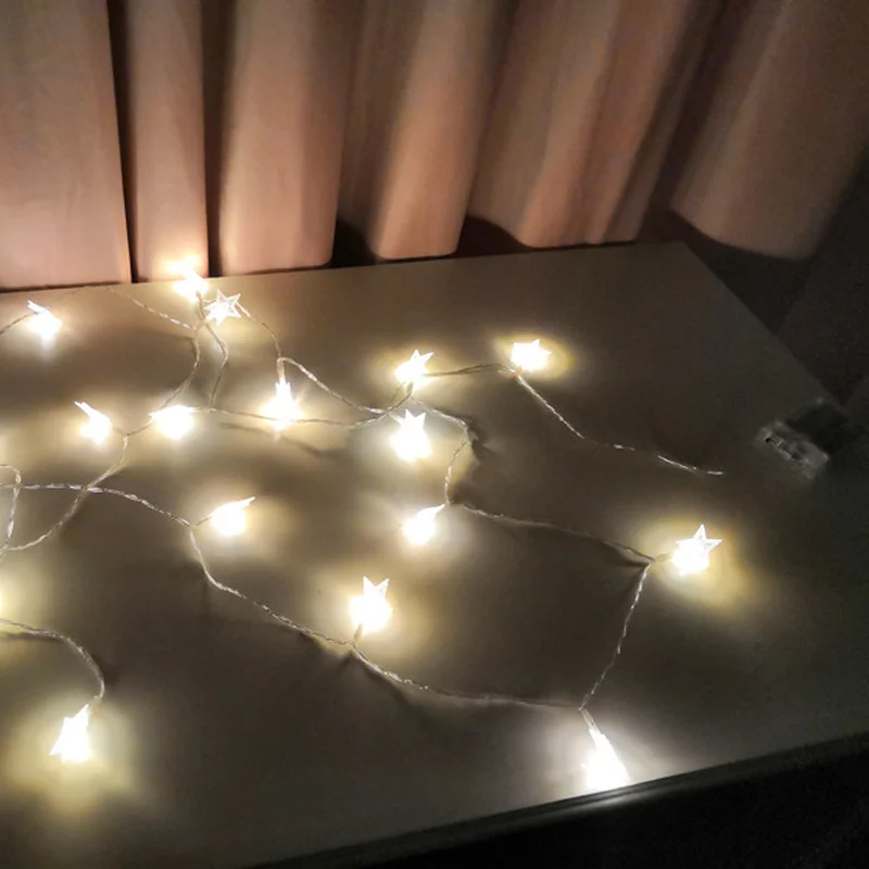 

Star LED String Lights Simple Leds Light for Indoor Fantastic Holiday Living Room Party Decoration Garland Curtain Fashion Luces