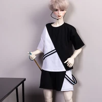 bjd doll clothing is suitable for 13 14 sd13 17 uncle fashion new monochrome t short sleeves beveledflat or monochrome shorts