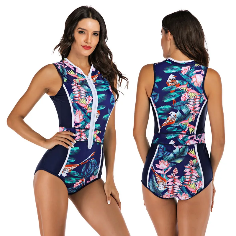 7711 Bathers, сдельный купальник, женский купальник,, на молнии, монокини, без рукавов, для серфинга, купальник, женский, для пляжа, купальник, XL - Цвет: 7711