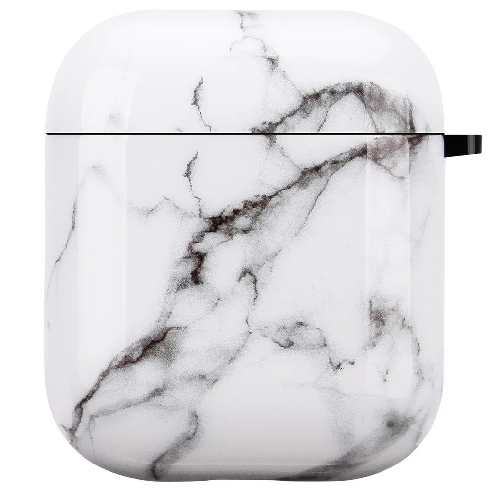 Netarlier Защитный Мягкий Наушник Из ТПУ чехол для Apple Airpods 1 2 глянцевый IMD Черный Белый Мраморный чехол для наушников с крюком-вешалкой