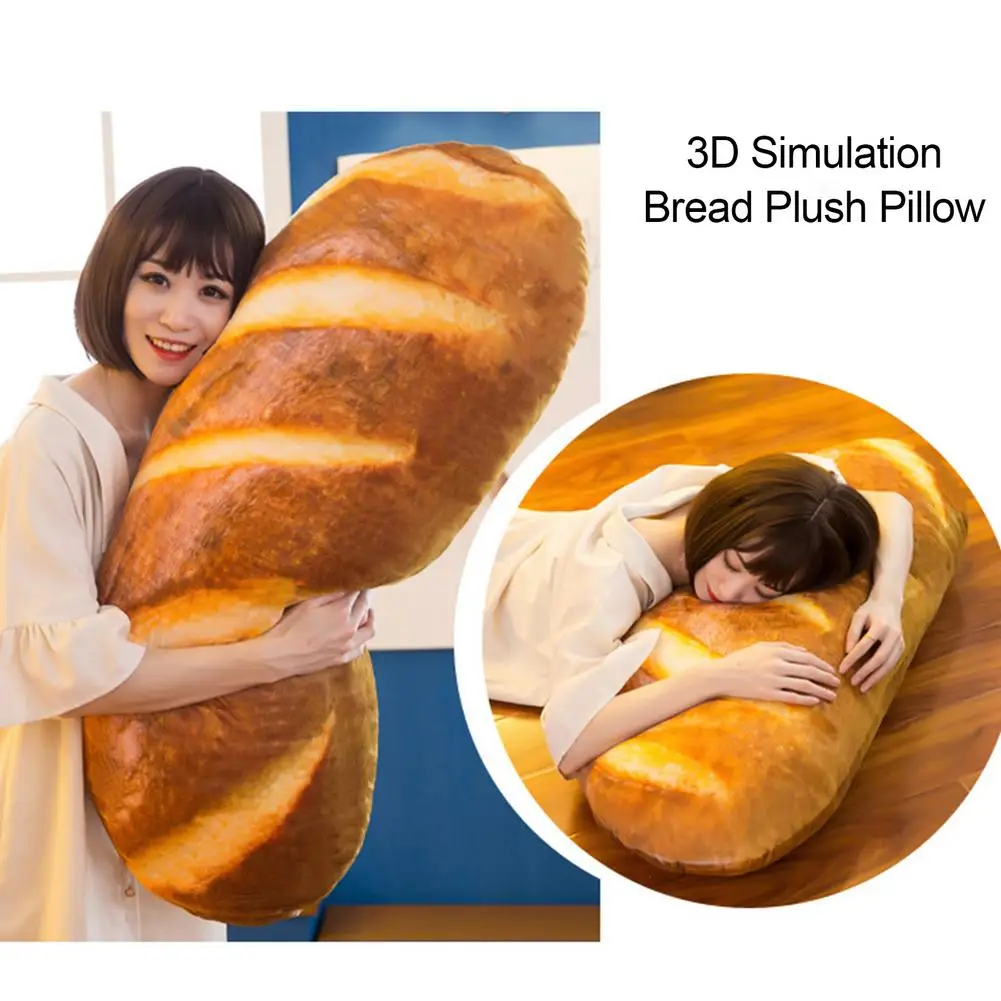 

3D Simulation Bread Shape Pillow Soft Butter Toast Bread Food Pillow Lumbar Back Cushion Stuffed Toy For Home