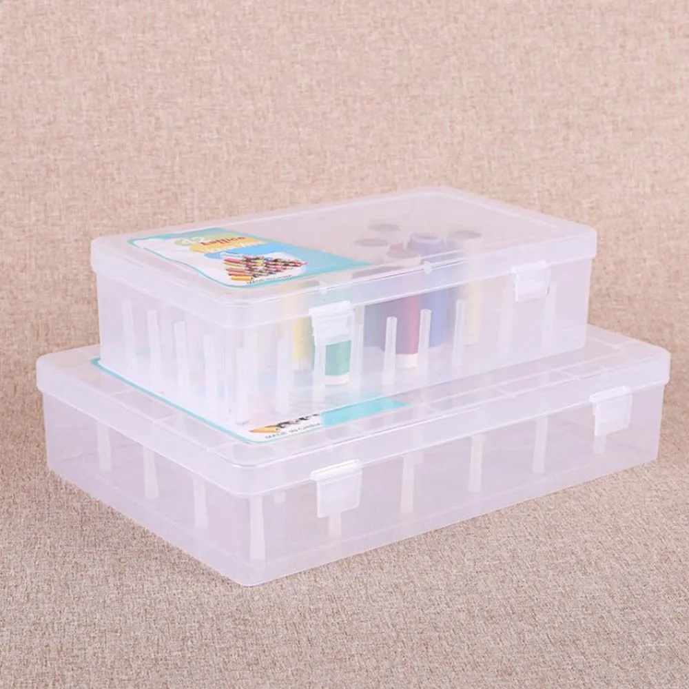 Контейнер коробки прозрачный пластиковый шитье катушка с нитками Коробка Чехол