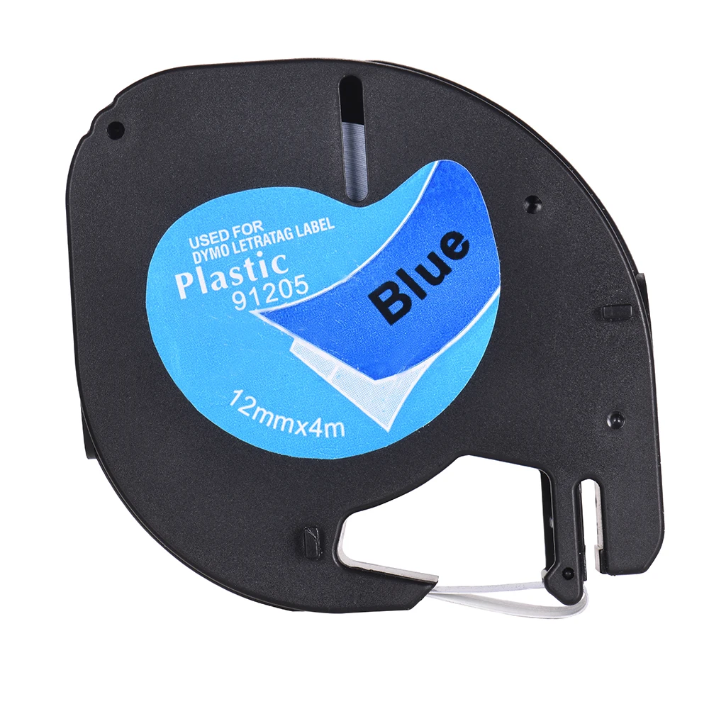 Этикеточная лента 91204 пластик самоклеющиеся заправки черный принт на белом 1/2