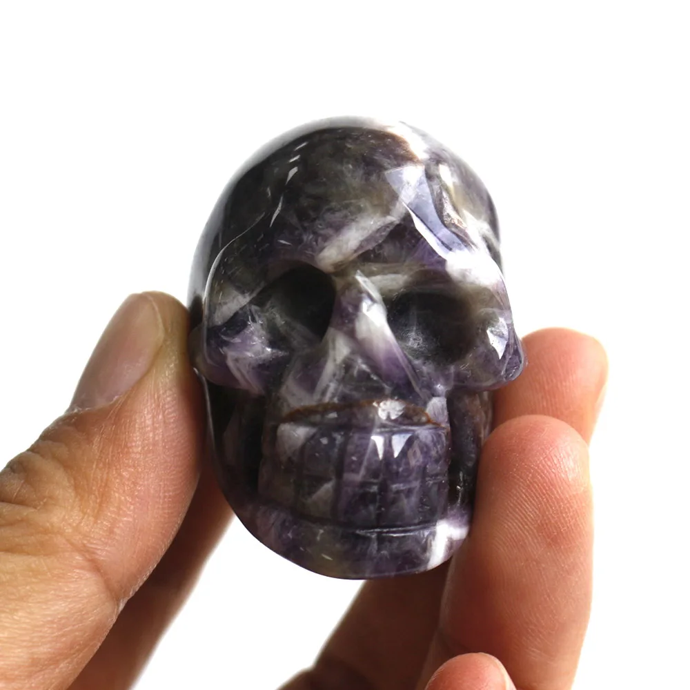 Бесплатная доставка! Черепа из натурального камня аметиста LXM 2 дюйма|Камни| |