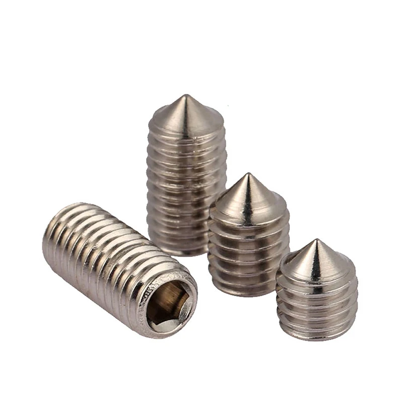 Шестигранный винт M3/M4/M5/M6/M8/M10 * 3/4/5/6/8/10 50 DIN914 из нержавеющей стали с конусной точкой