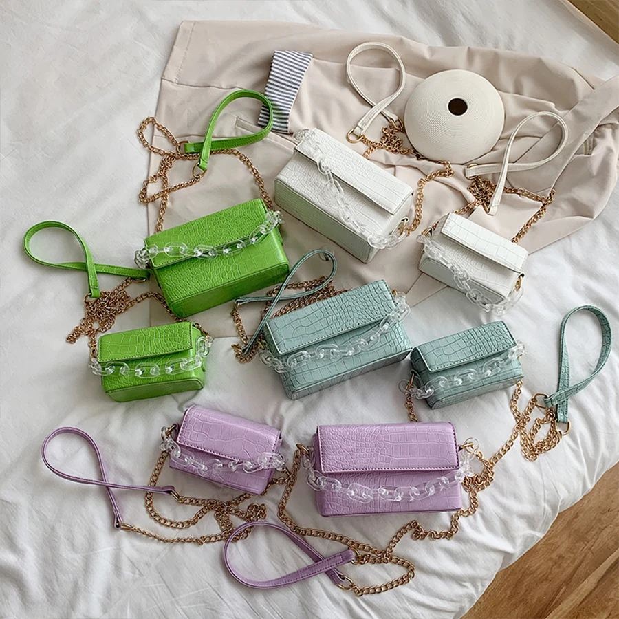 Винтажная акриловая коробка с крокодиловым принтом сумки для женщин 2020