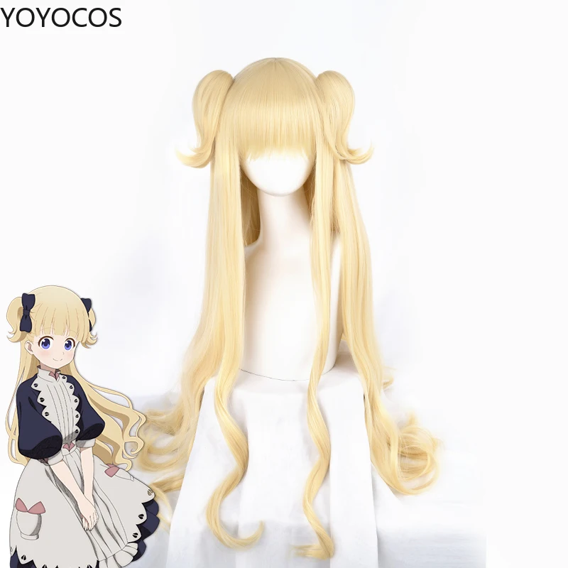 

Emilico Cosplay Wig Shadows House Kate Shadow Cosplay Wigs Light Yellow Long Curly Hair Heat Resistant Synthetic Hair+Hairnet