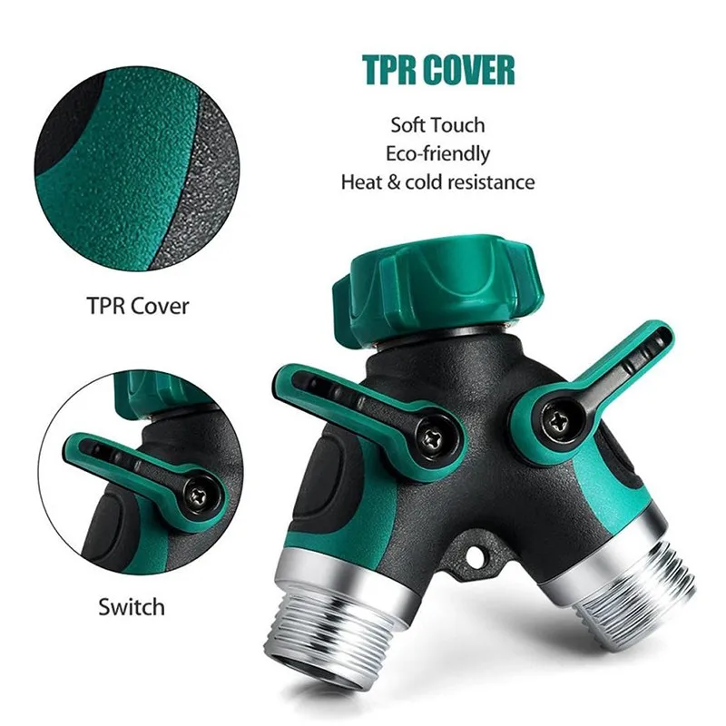 

3/4 inch Hose Connector Garden Hose Splitter 2 Way Garden Water Connectors For Lawn, Garden Irrigation
