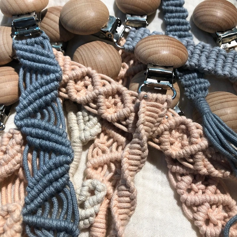 Винтажная Детская Соска-пустышка на цепочке плетеная хлопковая веревка буковая