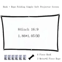 thinyou 84 inch 169 thinyou simple soft projector screen canvas matt white home travel support led projector dlp proyector