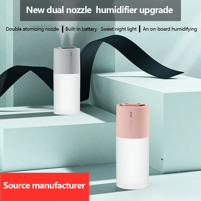 ELOOLE 400ML Dual Spray Air Humidifier Diffuser Purifier USB And Battery Pack With Lamp Fine Two Modes For Home Office | Бытовая