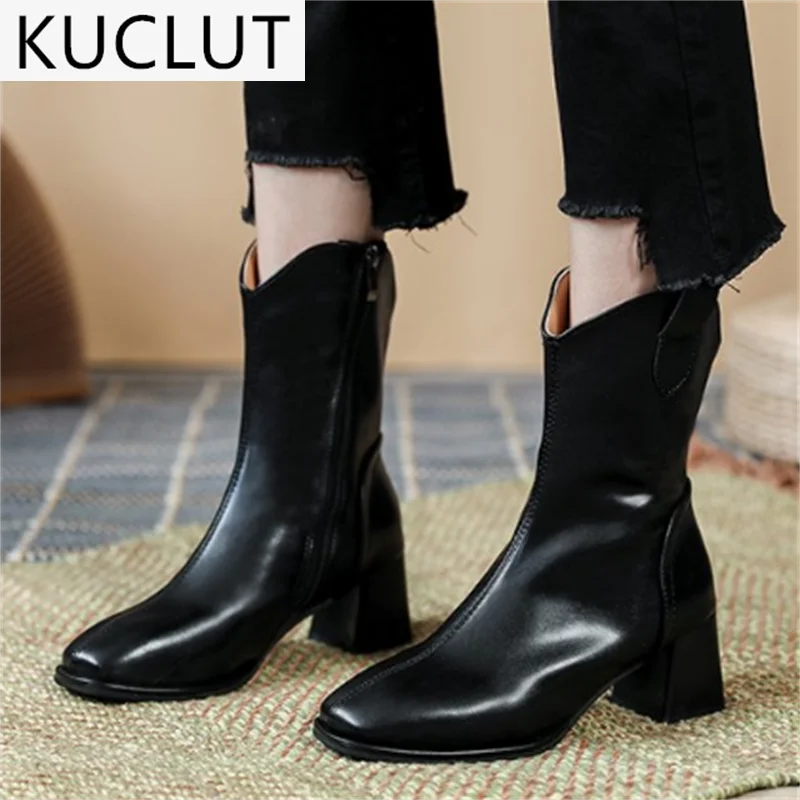 

2021 Winter Women's Boots Outdoor Comfortable Warm Short Plush Platform Ankle Boots Fashion Retro Side Zipper Chelsea Boots