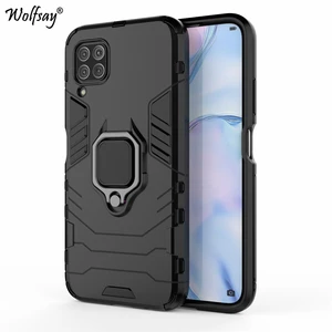 for huawei nova 7i case nova 7i car holder armor cases hard pc soft silicon rubber cover for huawei nova 7i with magnet free global shipping