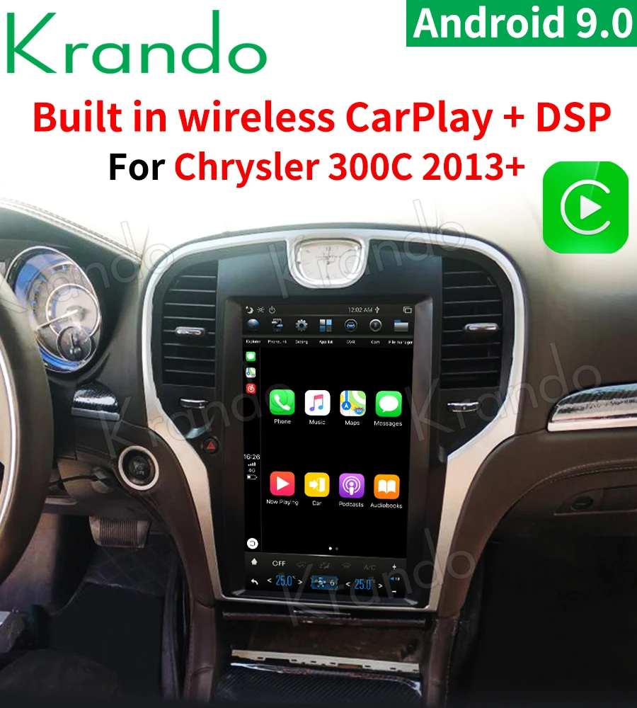 Автомагнитола Krando Android 9 0 4 ГБ 64 13 3 дюймов вертикальный экран dvd gps для Chrysler 300C 2013 2018