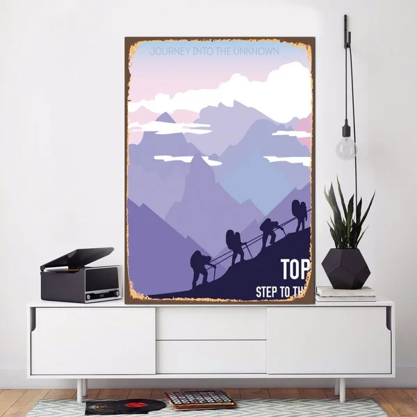 Шаг к верхней части вывеска для декора домашний декор Художественная печать